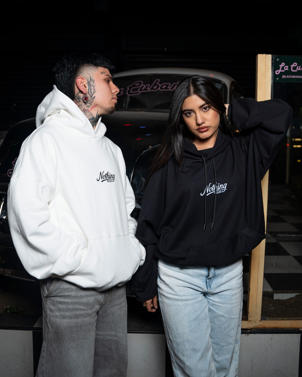 Hoodie Oversize Crossline Negro