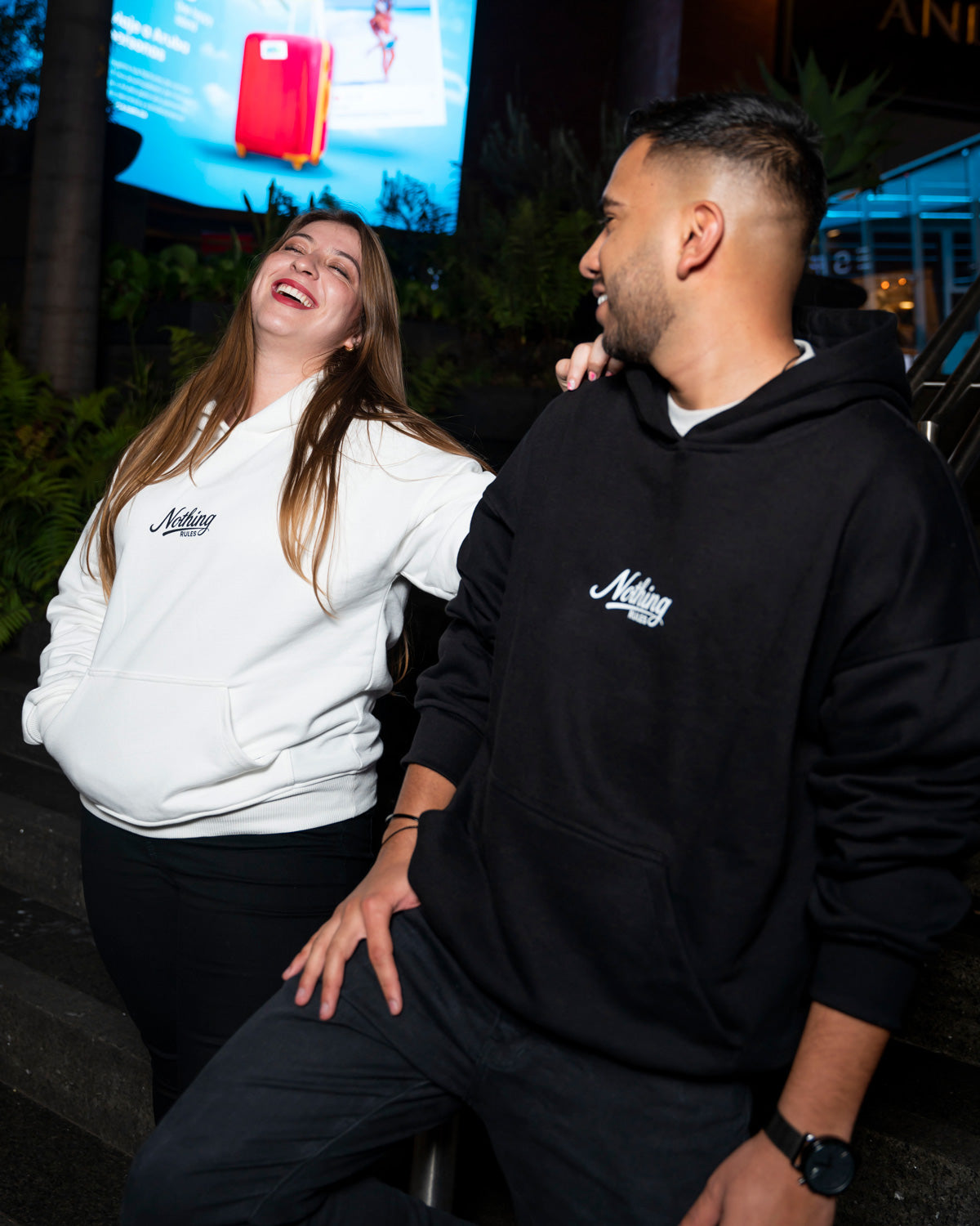 Hoodie Oversize Glitch Negro